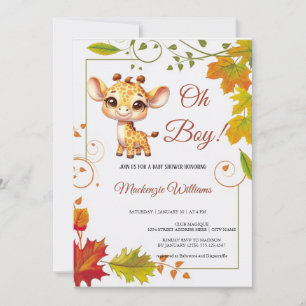 oh baby babyshower giraffe invitation