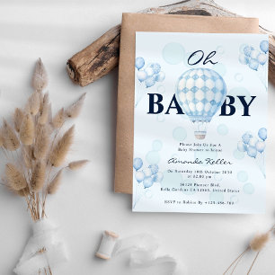 Oh Baby Ballons Cute Baby Shower Invitation
