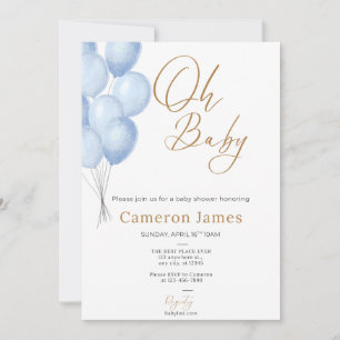 Oh Baby- Balloon Baby shower Invitation