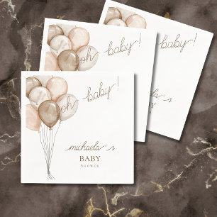 Oh Baby Balloons Boho Baby Shower  Napkin