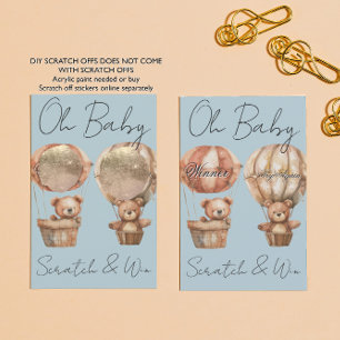 Oh Baby Bears Gender Reveal DIY Scratch Card