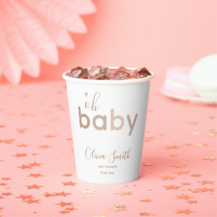 Oh Baby Beige Neutral Paper Cups
