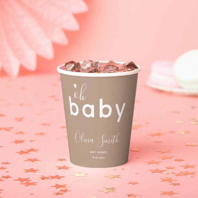 Oh Baby Beige Paper Cups (Insitu)