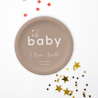 Oh Baby Beige Paper Plate