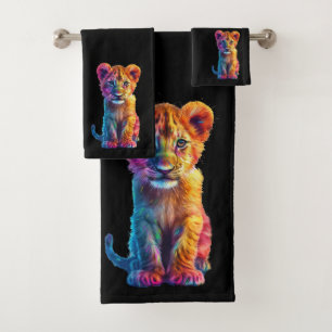 Oh Baby Big Cat Cub Bath Towel Set