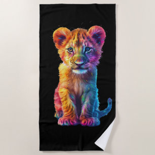 Oh Baby Big Cat Cub  Beach Towel