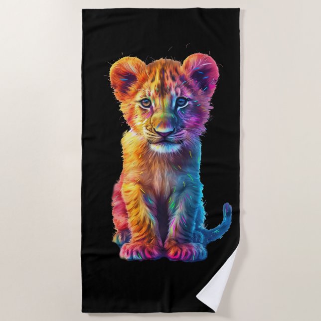 Oh Baby Big Cat Cub  Beach Towel (Front)