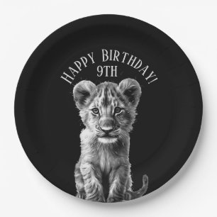 Oh Baby Big Cat Cub Birthday and Age Paper Plate