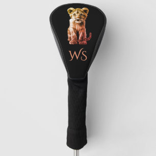 Oh Baby Big Cat Cub Black Monogram Golf Head Cover