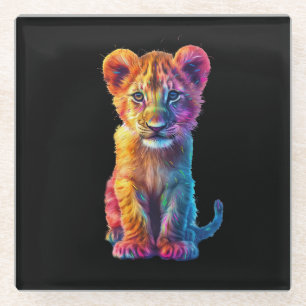 Oh Baby Big Cat Cub  Glass Coaster