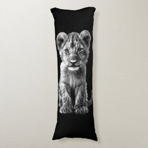 Oh Baby Big Cat Cub Grey Body Cushion