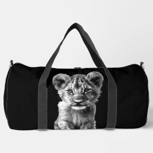 Oh Baby Big Cat Cub Grey Duffle Bag