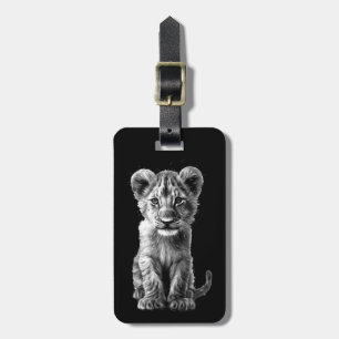 Oh Baby Big Cat Cub Grey Luggage Tag
