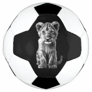 Oh Baby Big Cat Cub Grey Soccer Ball