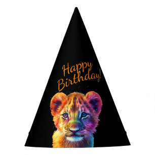 Oh Baby Big Cat Cub Happy Birthday Party Hat