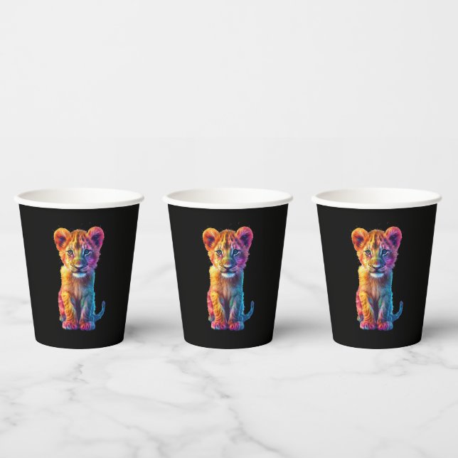 Oh Baby Big Cat Cub  Paper Cups (Multi)