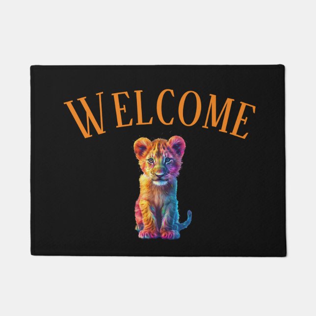 Oh Baby Big Cat Cub Welcome Doormat (Front)