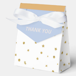 Oh Baby Blue Gold Ginkgo Leaf Baby Shower Favour Box