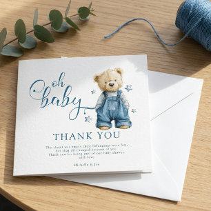 Oh Baby Blue Jean Baby Denim Baby Shower Thank You Card