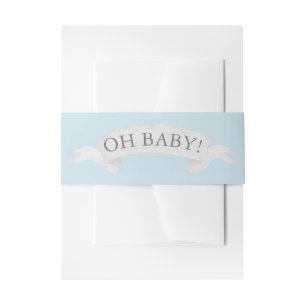 "Oh baby!" Blue Twinkle Little Star Invitation Belly Band