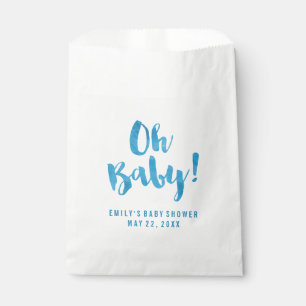 Oh Baby Blue Watercolor Baby Shower Favour Bags