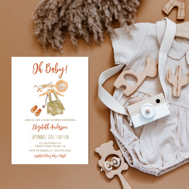 Oh Baby Boho Baby Shower Invitation (Creator Uploaded)