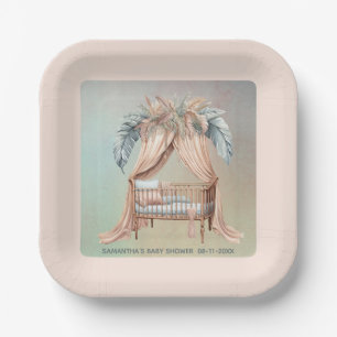 Oh Baby boho baby shower Paper Plate