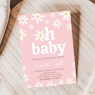 Oh Baby Boho Daisy Baby Shower Invitation