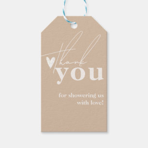 Oh Baby Boho Simple Heart Baby Shower Gift Tags