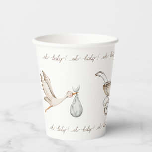 Oh Baby Boho Watercolor Gender Neutral Paper Cups