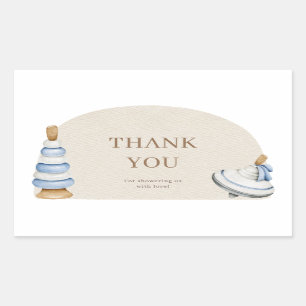 Oh Baby BohoWooden Blocks And Toys Thank You Rectangular Sticker