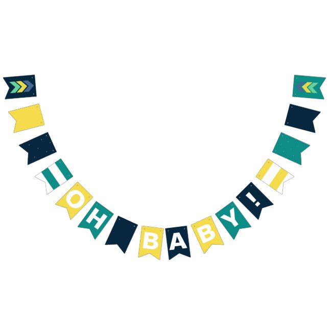 Oh Baby! Boy Baby Shower Nautical Bunting (All)