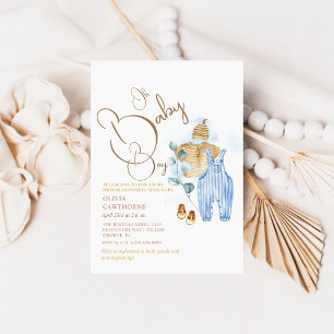 Oh Baby Boy Party   Baby Shower Party Invitation
