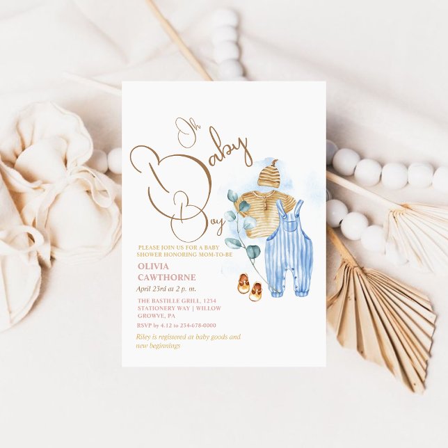 Oh Baby Boy Party | Baby Shower Party Invitation (Creator Uploaded)