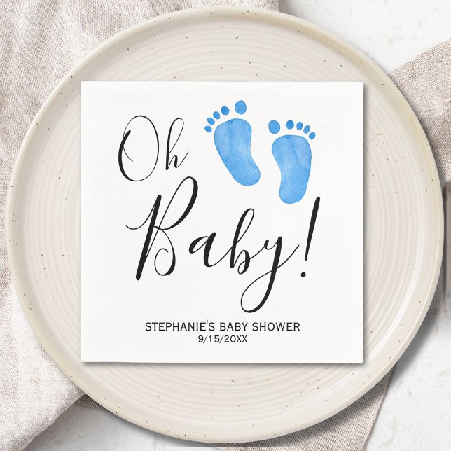 Oh Baby Boy's Baby Shower Napkins (Creator Uploaded)