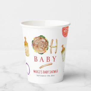 Oh Baby Burgers & Bottles Baby Shower Paper Cups