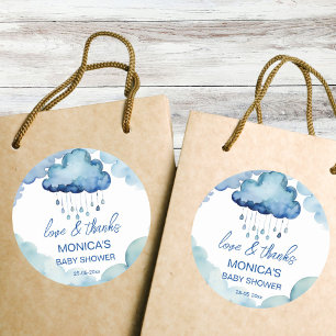 Oh Baby cloud baby shower thank you Classic Round Sticker