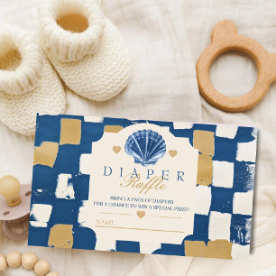 Oh Baby Coastal Seashell Diaper Raffle Enclosure Card