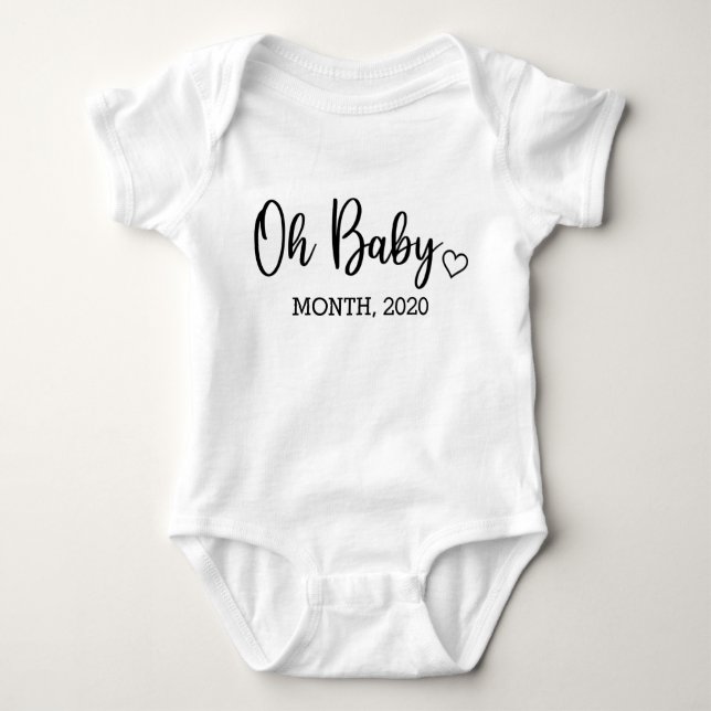 Oh Baby Coming Soon Pregnancy Announcement Bodysuit (Front)