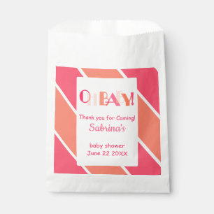 Oh Baby Coral Modern Baby Shower Favour Bag