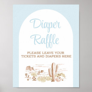Oh Baby Cowboy Baby Shower Diaper Raffle Sign