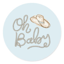 Oh Baby Cowboy Desert Baby Shower Sticker