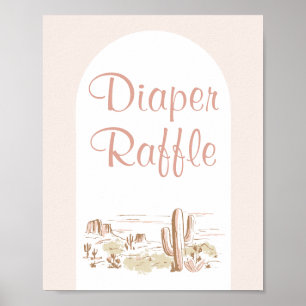 Oh Baby Cowgirl Baby Shower Diaper Raffle Sign