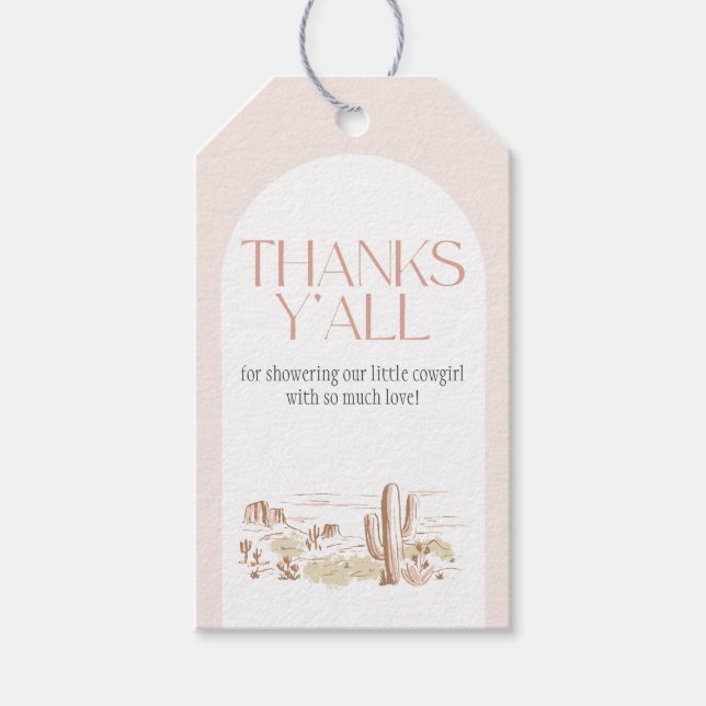 Oh Baby Cowgirl Baby Shower Favour Tag (Front)