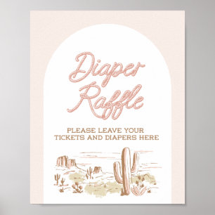 Oh Baby Cowgirl Shower Diaper Raffle Poster