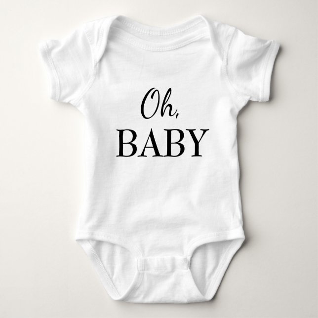 Oh, Baby Custom pregnancy announcement/reveal Baby Bodysuit (Front)