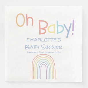 Oh Baby! Cute Colorful Rainbow Baby Shower Napkin