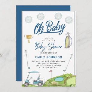 Oh Baby! Cute Golf Baby Shower Party Invitation