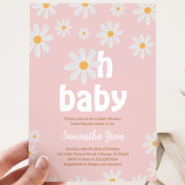 Oh Baby Daisy Baby Shower Invitation (Creator Uploaded)