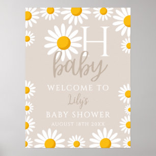 Oh Baby Daisy Neutral Baby Shower Welcome Sign